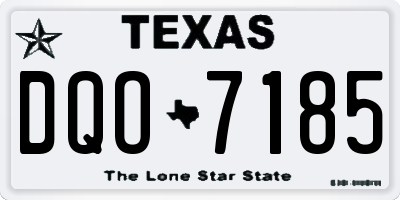 TX license plate DQO7185