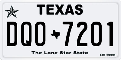 TX license plate DQO7201