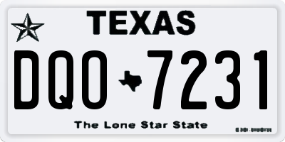 TX license plate DQO7231