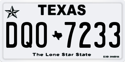 TX license plate DQO7233