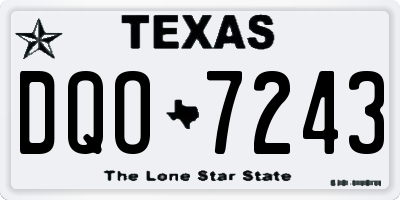 TX license plate DQO7243