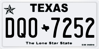 TX license plate DQO7252