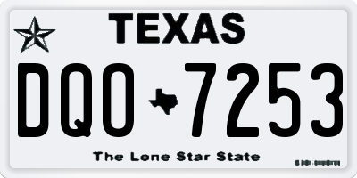 TX license plate DQO7253