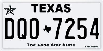 TX license plate DQO7254