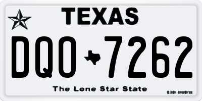 TX license plate DQO7262