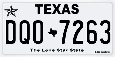 TX license plate DQO7263