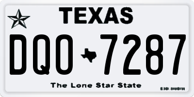 TX license plate DQO7287