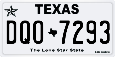 TX license plate DQO7293