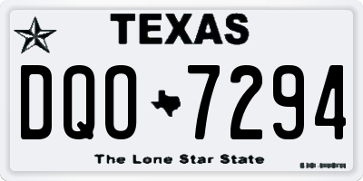 TX license plate DQO7294