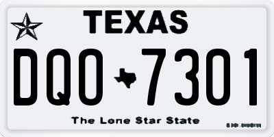 TX license plate DQO7301