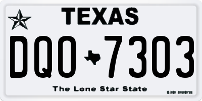 TX license plate DQO7303