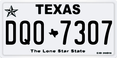 TX license plate DQO7307