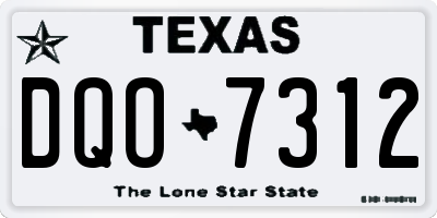 TX license plate DQO7312