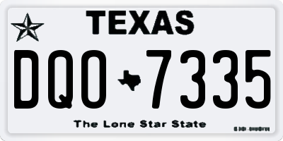 TX license plate DQO7335