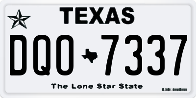 TX license plate DQO7337