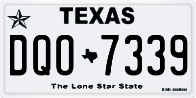 TX license plate DQO7339