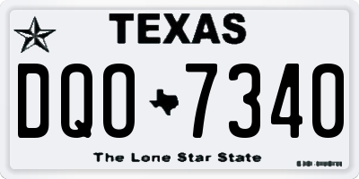 TX license plate DQO7340