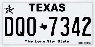 TX license plate DQO7342