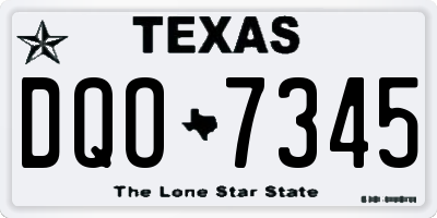 TX license plate DQO7345