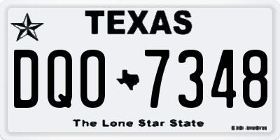 TX license plate DQO7348