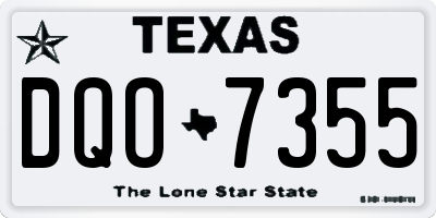 TX license plate DQO7355