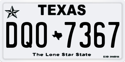 TX license plate DQO7367