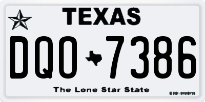 TX license plate DQO7386