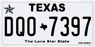 TX license plate DQO7397