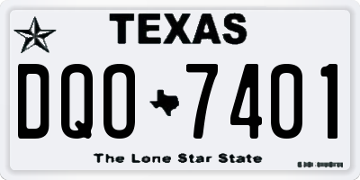 TX license plate DQO7401