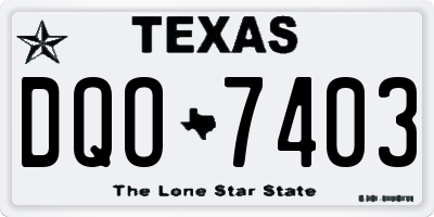 TX license plate DQO7403