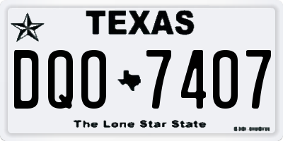 TX license plate DQO7407