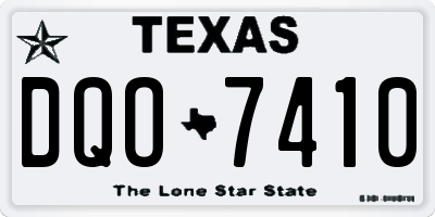 TX license plate DQO7410