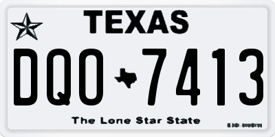 TX license plate DQO7413
