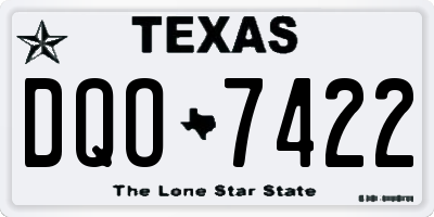 TX license plate DQO7422