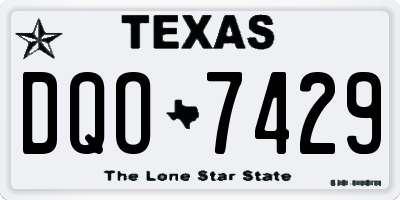 TX license plate DQO7429
