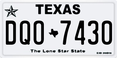TX license plate DQO7430