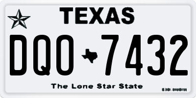 TX license plate DQO7432