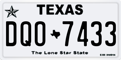 TX license plate DQO7433