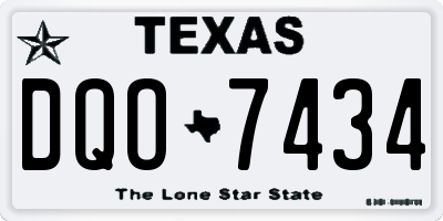 TX license plate DQO7434