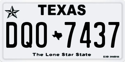 TX license plate DQO7437
