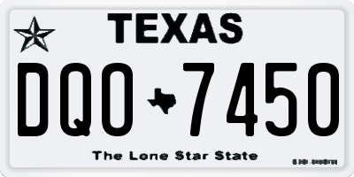 TX license plate DQO7450