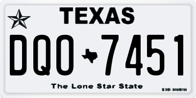 TX license plate DQO7451