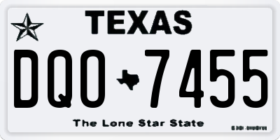TX license plate DQO7455
