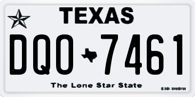 TX license plate DQO7461