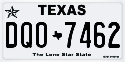 TX license plate DQO7462