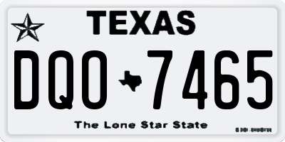 TX license plate DQO7465
