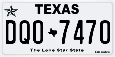 TX license plate DQO7470
