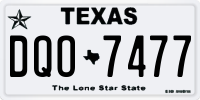 TX license plate DQO7477