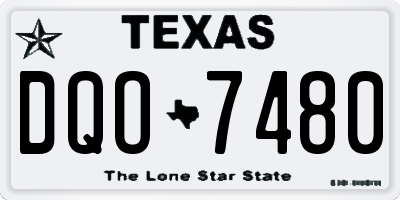 TX license plate DQO7480