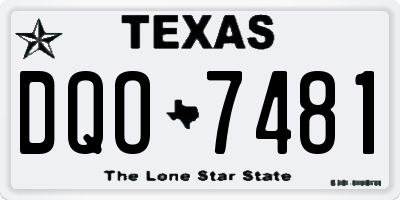 TX license plate DQO7481